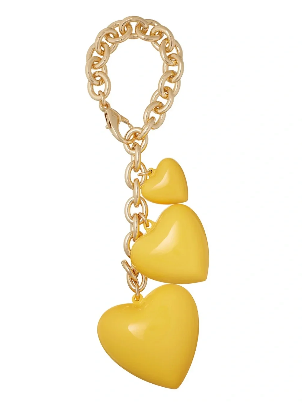 NWOT Roxanne Assoulin Yellow Triple Heart Charm Bracelet
